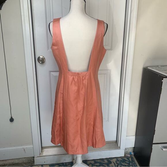 Talbots‎ silk cotton pleated low back fit n flare dress size 12 Petite - Picture 5 of 7